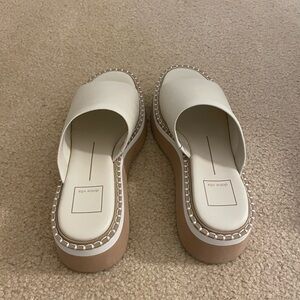 Dolce Vita white platform sandals